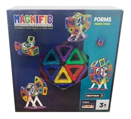 Imagen 2 de 4 de Bloques Magnéticos Magnific Forms Ferris Wheel 46 Piezas