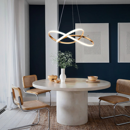 Lustre Led Pendente Flat Retorcido 3 Tons De Luz 43*2w