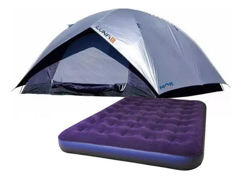 Conjunto Para Camping Com Barraca Luna 5 + Acessórios Cor Azul