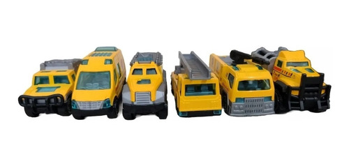 Kit Set Coche Construcción X6 Unidades Escala 1:64 Metálicos