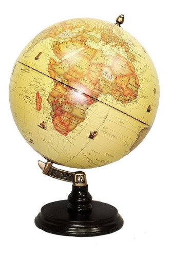 Globo Terraqueo Gloter Aconcagua Antiguo 30cm Ø Base Madera