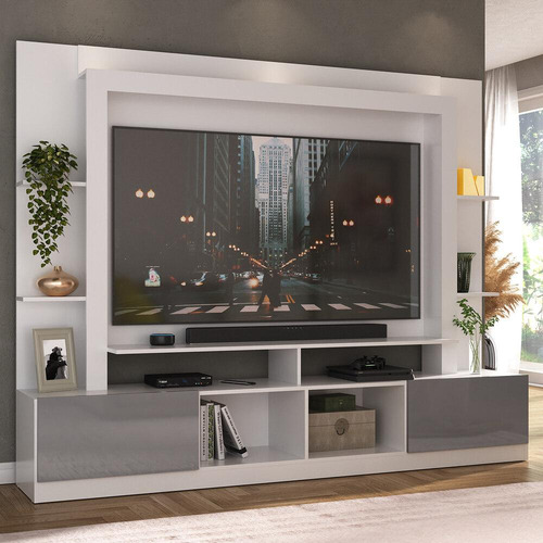 Rack C/ Painel E Suporte Tv 65 E 2 Portas Oslo Multimóveis