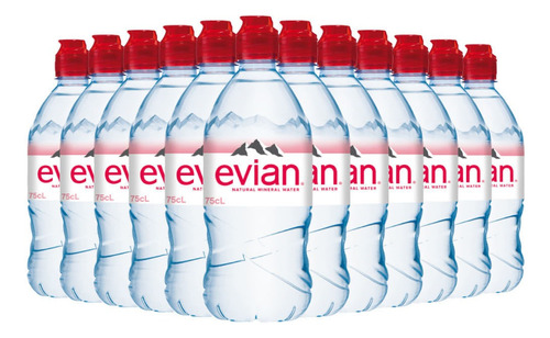 Kit De Água Evian Pet 750ml Sem Gás Com 12 Unidades