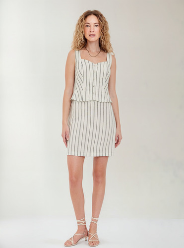 Mini Falda Rayas Lino Mujer Dama Old Navy