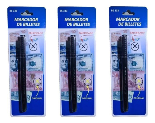 Marcador Para Billetes Falsos Be333 Detector De Billete 3pcs