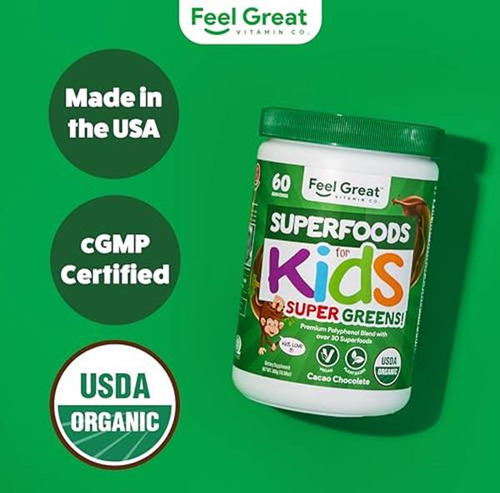 Super Greens Feel Great Para Niños - Chocolate