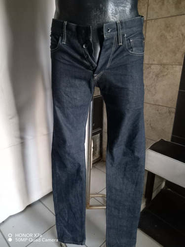Jeans All That Left 30x32-34 Azul Marino Mezclilla Semi Rigi