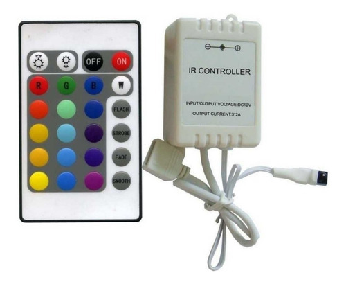Controlador + Controle Fita Led Rgb 5050 / 3528 - 24 Teclas Tensão de operação 12V 12V