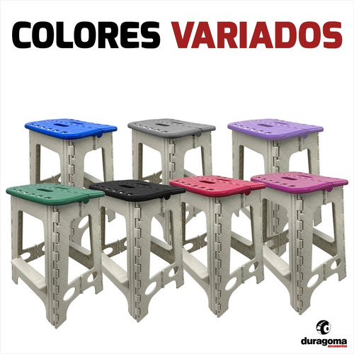 Imagen 4 de 7 de Banquito Plegable Alto Plastico Super Resitente 100kg