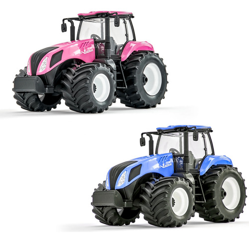 Trator De Brinquedo Miniatura New Holland T8 Conjunto Com 2