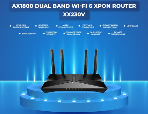 Roteador Tp-link Gpon Xx230v Ax1800 Wi-fi 6 Gigabit