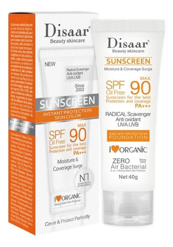 Protector Solar Disaar Sunscreen Fps90 Orgánico 40gr.