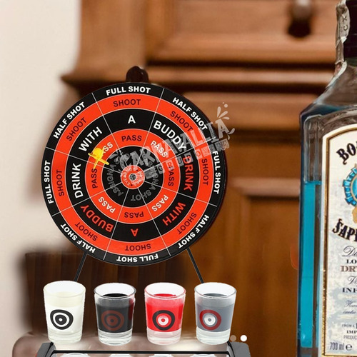 Juego Dardos Shots Diana Imán Ruleta Bar Fiesta Bebida
