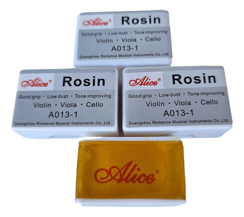 Pack 3 Resina Pecastilla Colofonia Alice A013-1 Violín Cello