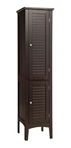 Tangkula Armario alto de almacenamiento para baño, armario de madera  independiente de 5 niveles, armario de piso de almacenamiento estrecho con  2