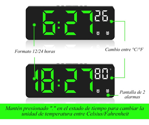 Reloj Electrónico Multifuncional Con Termómetro Y Alarma
