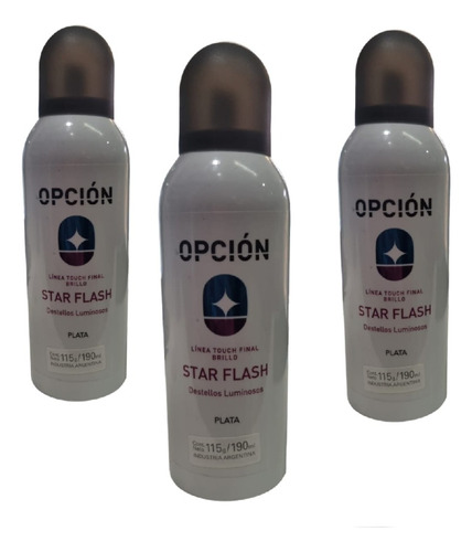 3 Destellos Luminosos Star Flash Opcion Aerosol Plata 190ml