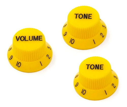 Kit Knob Piramidal Vintage P/ Guitarra Studebaker Amarelo