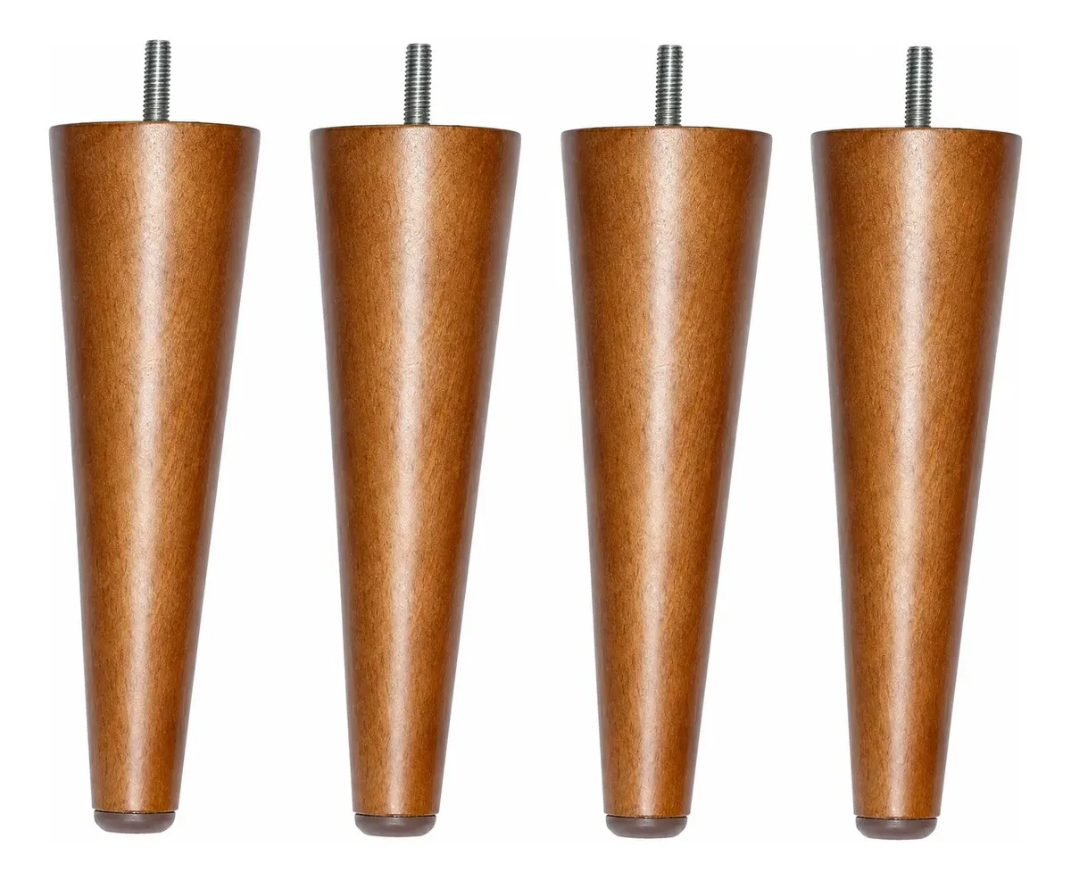 04 Pé Madeira Retrô Para Móveis E Decoração Palito 21 Cm Mel