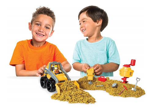 Imagem 3 de 6 de Brinquedo Kinetic Rock Trator Massa Pedra 3 Em 1 Sunny 1808