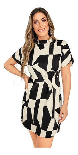 Vestido Casual Mujer Blanco/negro 901-11