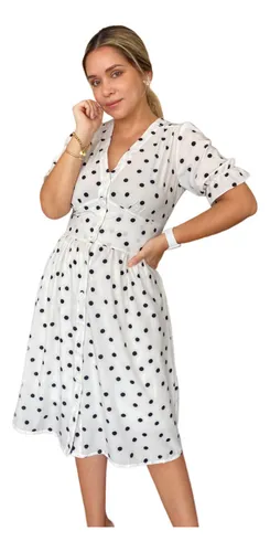 Vestido Azul Con Bolitas Blancas Ropa Infantil MercadoLibre