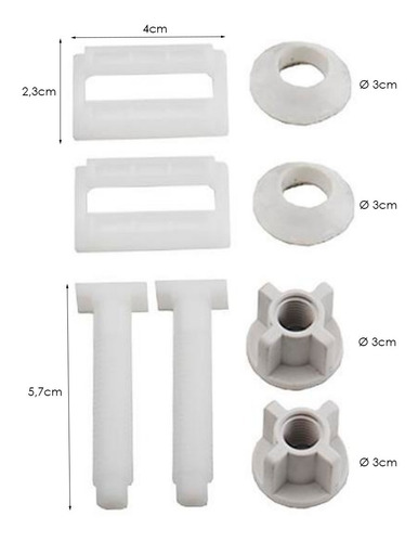 Tornillo Plástico Para Asiento Caída Lenta Base 4cm