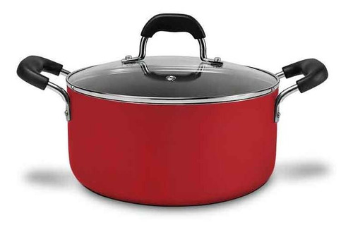 Cazuela de azafrán con tapa antiadherente roja 4,7 l - Brinox