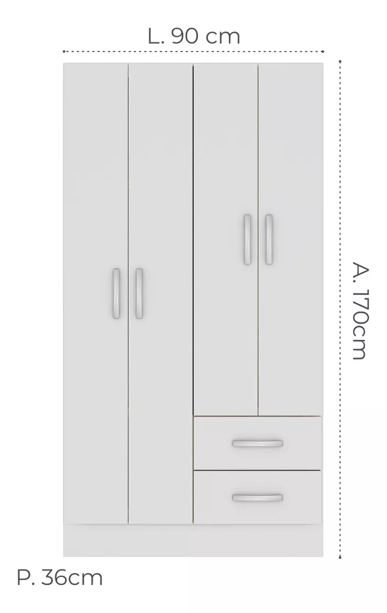 Segunda imagen para búsqueda de ropero de 3 puertas con espacio