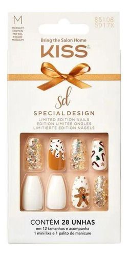 Kit Unhas Postiças Kiss Sd Special Design Edição De Natal