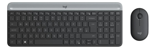 Kit de teclado y mouse inalámbrico Logitech MK470 Inglés UK de color negro