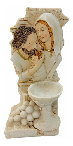 Sagrada Familia Con Pila 13cm En Porcelana Italiana