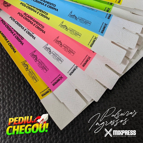 Imagem 1 de 6 de Pulseira Identificação Nylon Impressão Simples . 100 Unids