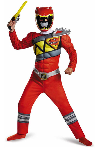 Disfraz Talla L(10 12) Para Niño Power Ranger Rojo Dino