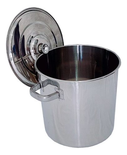 Panela De Inox 20 Litros 30x30cm Caldeirão Panelão Hotel Alto Grande Industrial P/ Fazer Cerveja Artesanal / Chope / Quentão / Suco / Água De Coco / Queijo / Leite / Cera / Derreter Vela / Cosméticos