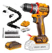 Comprar Taladro Inalámbrico 55nm Ingco 20v Brushless+ Extensor 21acs Color Naranja Claro