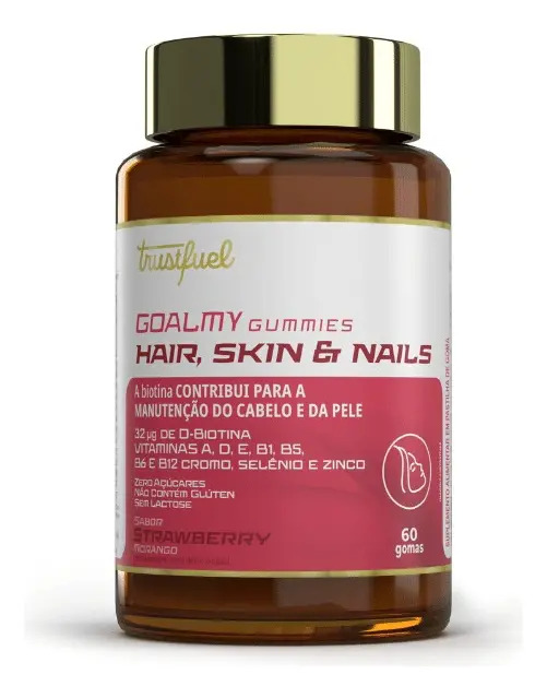 Suplemento Beleza Trustfuel Goalmy Goma Morango 60 Vitaminas e Minerais