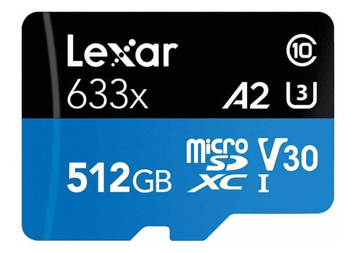 Tarjeta Memoria Lexar Micro Sd 512gb 100mb/s H-p 633x C/adap
