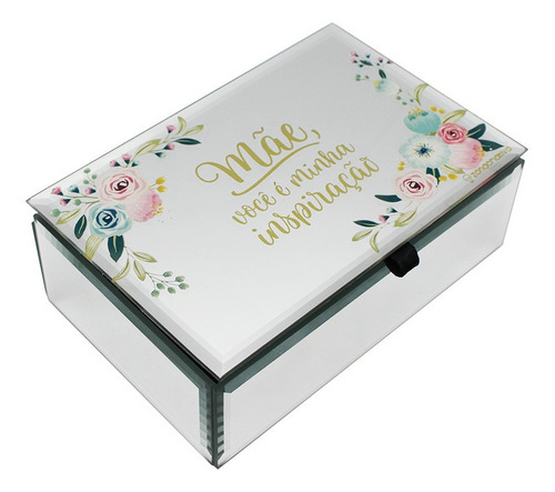 Imagem 1 de 3 de Porta Jóias Mini Espelho Mãe É Inspiração Zc 10071090