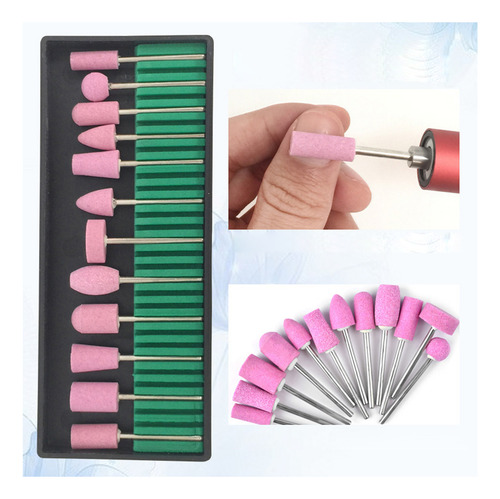 12 Peças De Brocas Para Unhas, Limpador De Cutículas, Escova