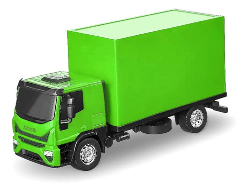 Carrinho Roda Livre Caminhão Iveco Com Baú Que Abre Verde