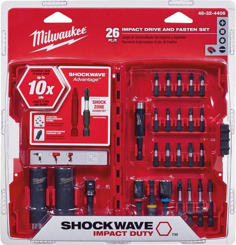 Kit Puntas Atornillador De Impacto 26pzs Shockwave Milwaukee