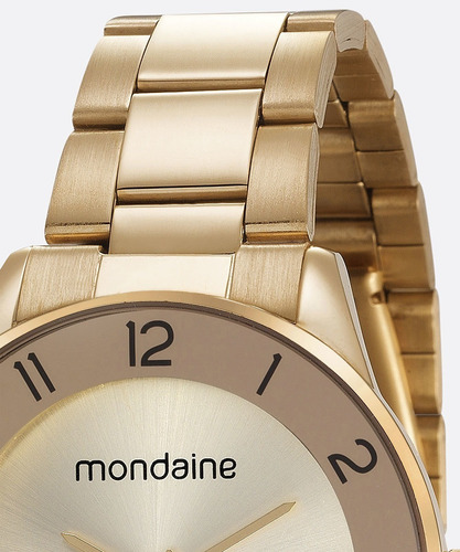 Relógio Mondaine Feminino Original Dourado Luxo Prova D'água
