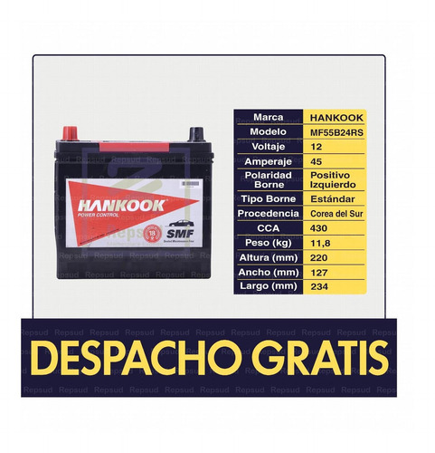Imagen 1 de 7 de Batería Suzuki Grand Vitara 1.6 2008 Dohc Bencina