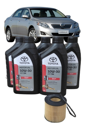 Kit Troca De Óleo 10w30 Corolla 1.8 / 2.0 16v 2012 2014 2018