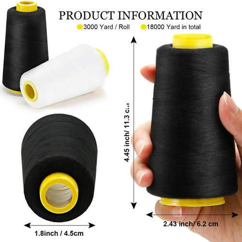 6 Rollos 3000 Yardas (cada Uno) Hilo De Coser Hilo De C...