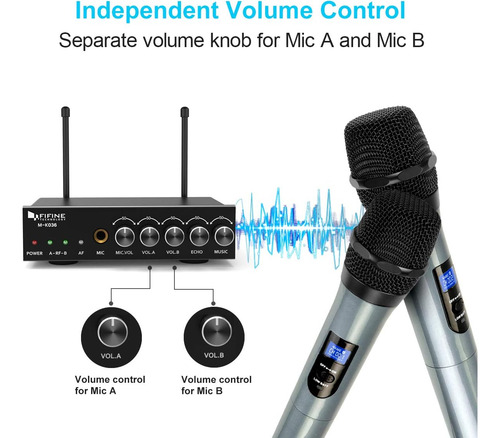 Micrófono De Mano Inalámbrico Fifine Uhf De Doble Canal, ...