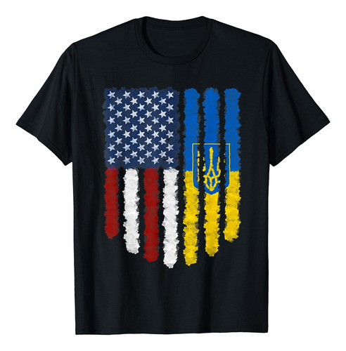 Polera De La Bandera Ucraniana Americana Ucrania Estados U