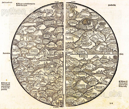 Cuadro Mapamundi Mapa Mundial De Mer Des Hystoires - Anónimo