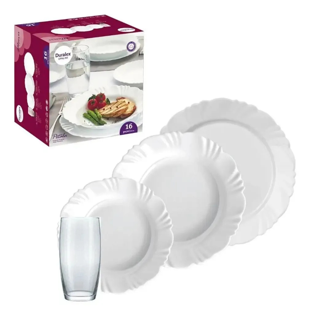 Aparelho De Jantar Pétala Nadir Figueiredo - Kit 16 Peças Branco